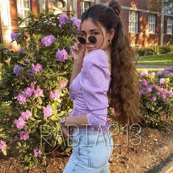 ZARA FLORAL TIED PRINT BLOUSE - Picture 10 of 16